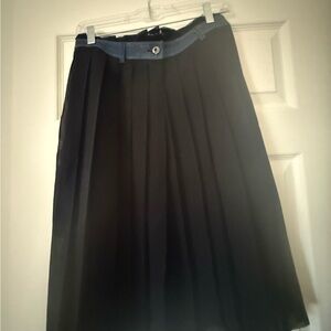 Diesel Black A-Line Pleated Skirt with Dark Blue Waistband